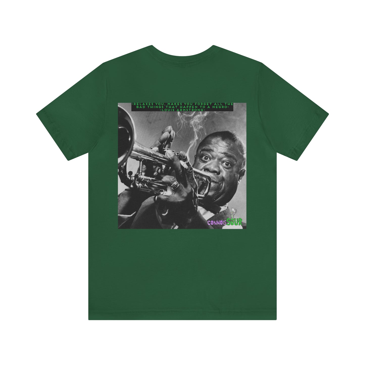 ConnoisSOUR Armstrong Tribute Unisex Jersey Tee: Satchmo Sativa